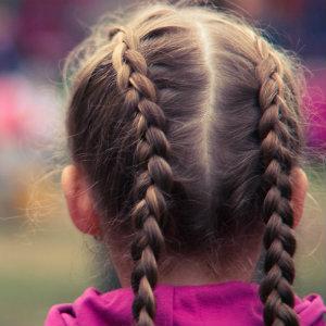 Young girl with pigtails