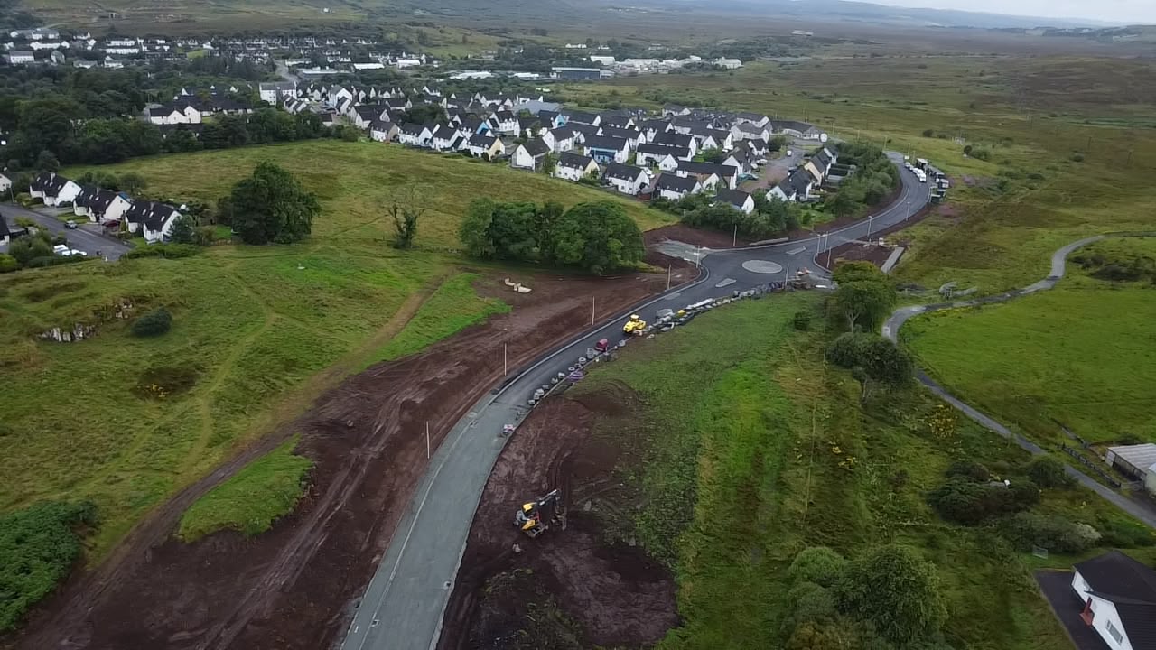 An aerial view of the Portree Link Road, Isle of Skye