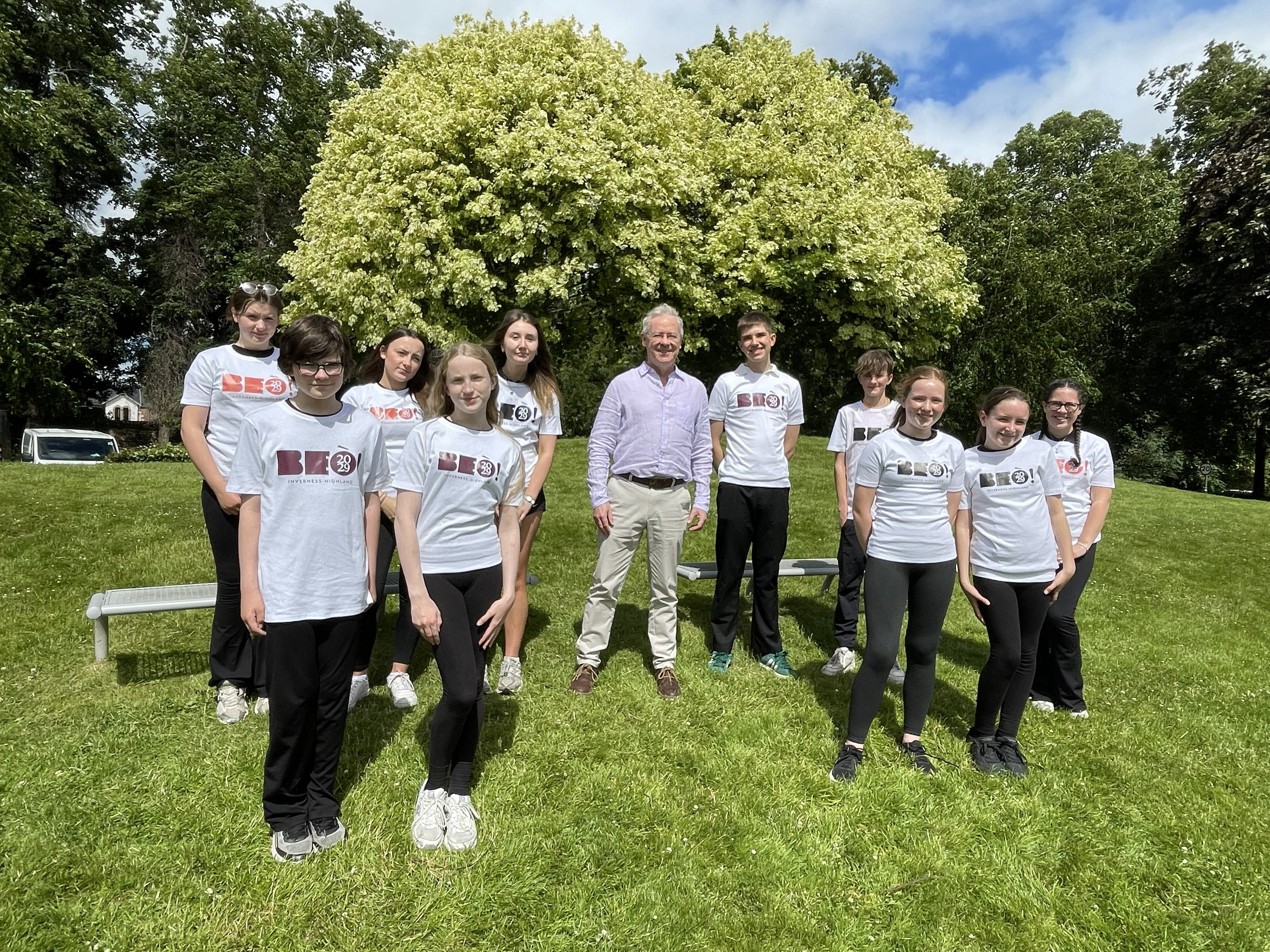 Young participants at the Eden Court event with Highland BID Director for UK City of Culture, Bryan Beattie