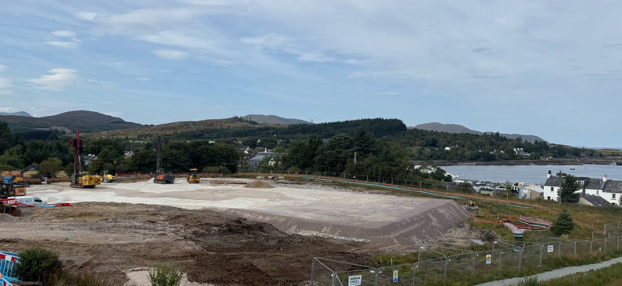 Work on the site of the new school in Broadford, Isle of Skye