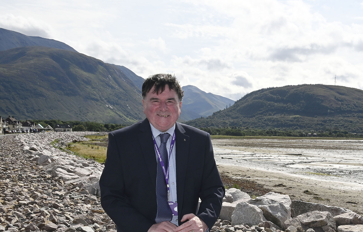 Cllr Gowans photographed at Caol in Lochaber
