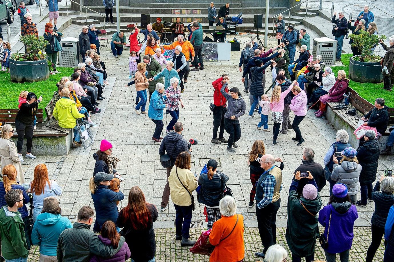 A street ceilidh in Fort William's Cameron Square. Pic An Comunn Gàidhealach