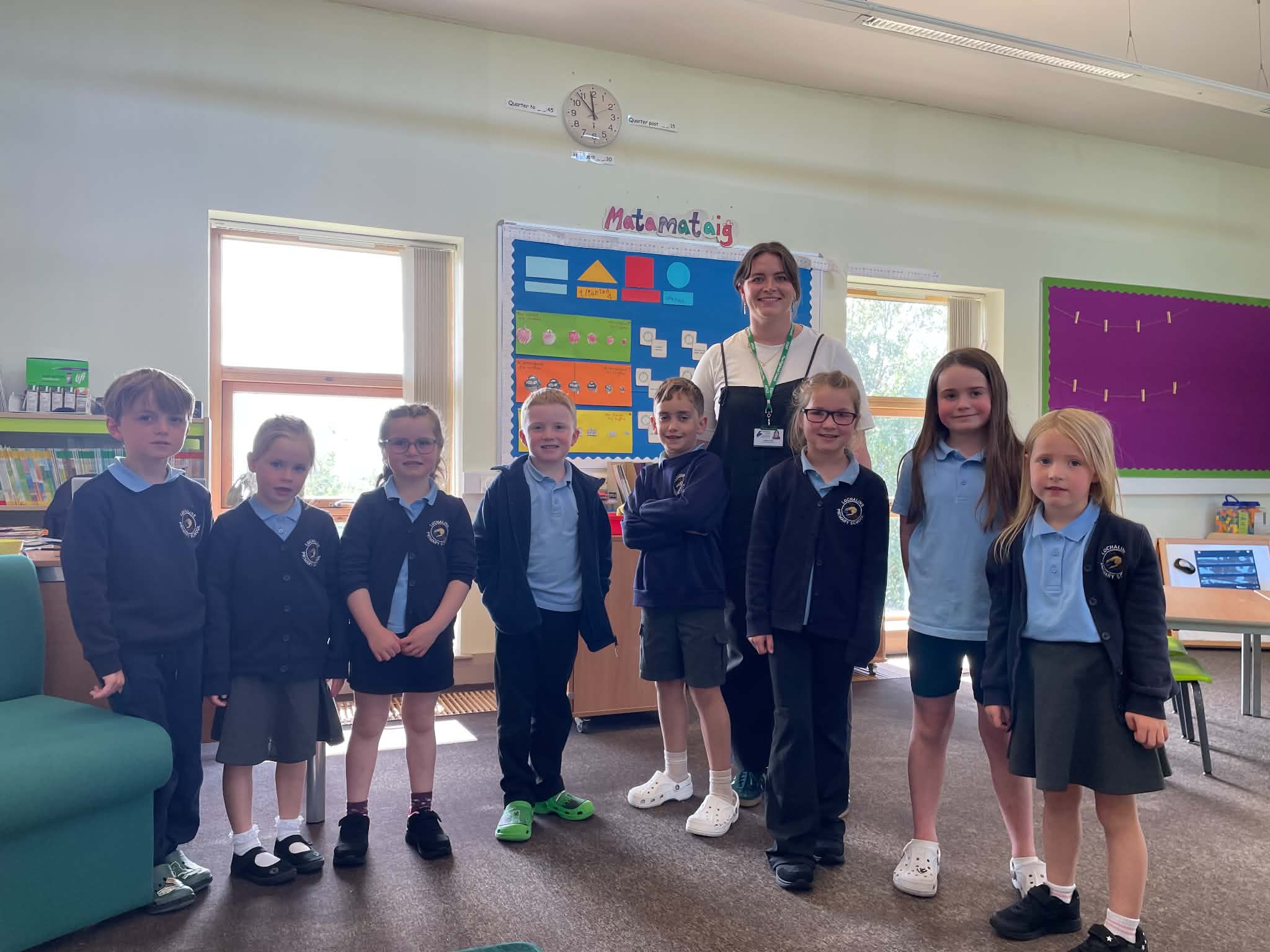 New teacher Claire Ford, with the class of eight Gaelic medium pupils at Lochaline Primary School