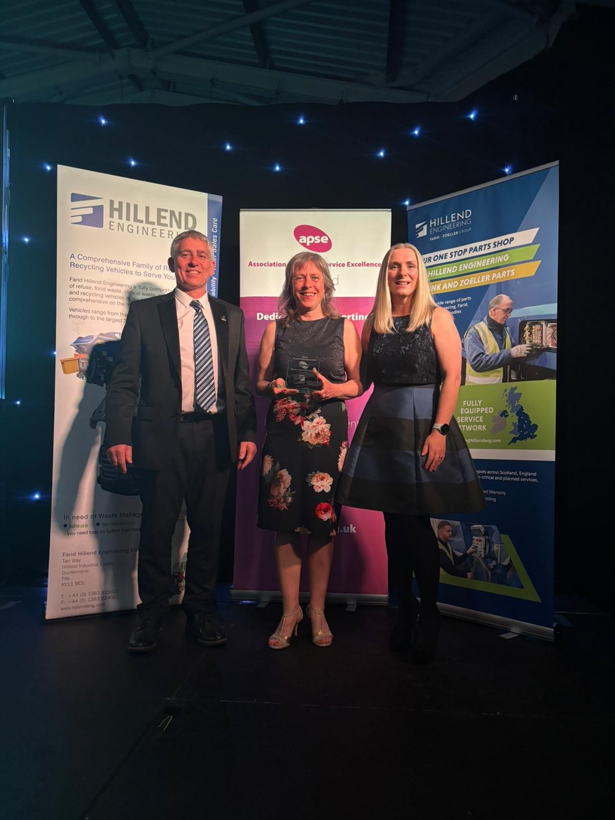 Imogen Percy-Bell, Principal Waste Management Officer, receives the APSE Gold Award