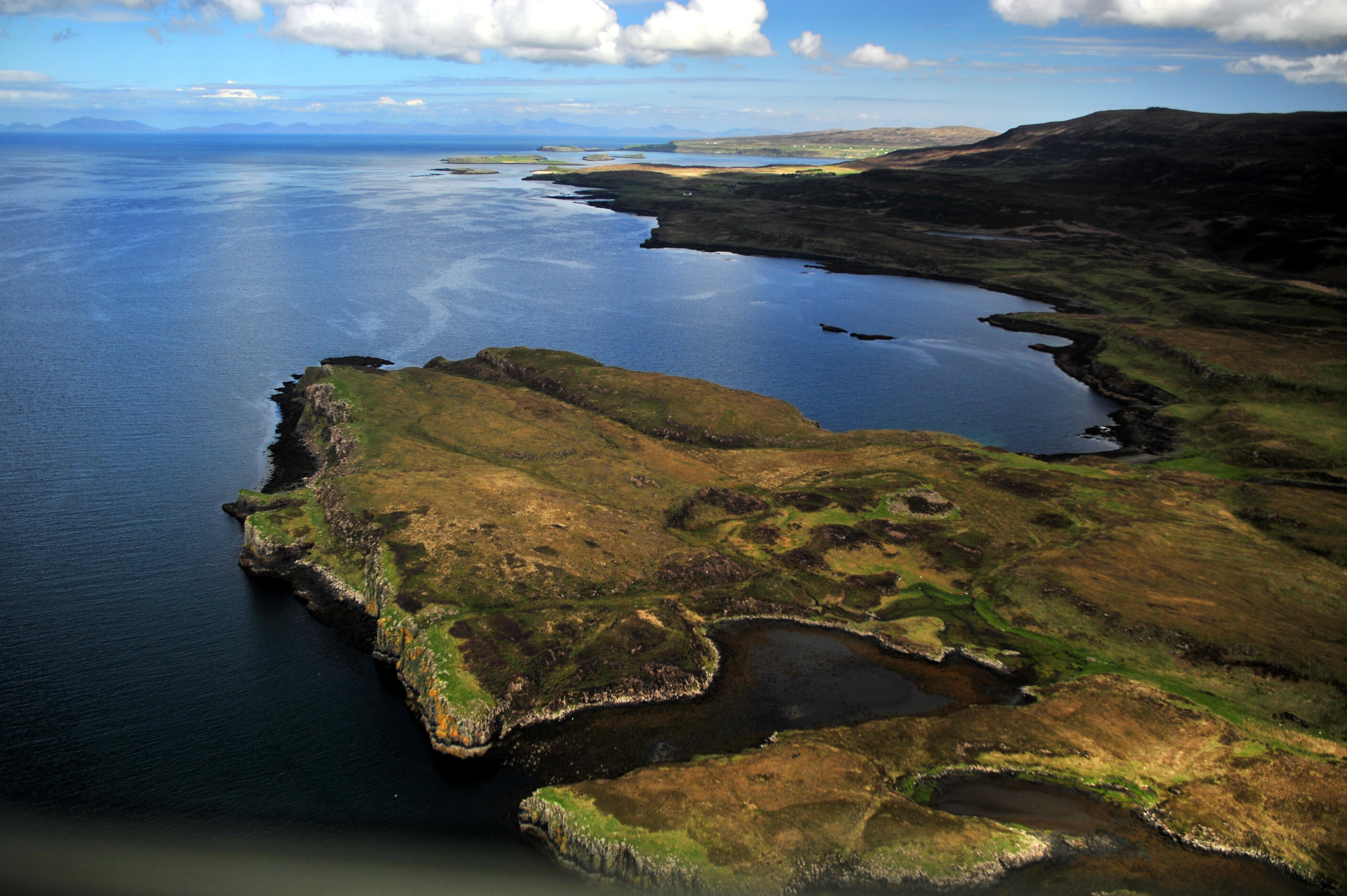 Aerial view of Loch Dunvegan, Isle of Skye