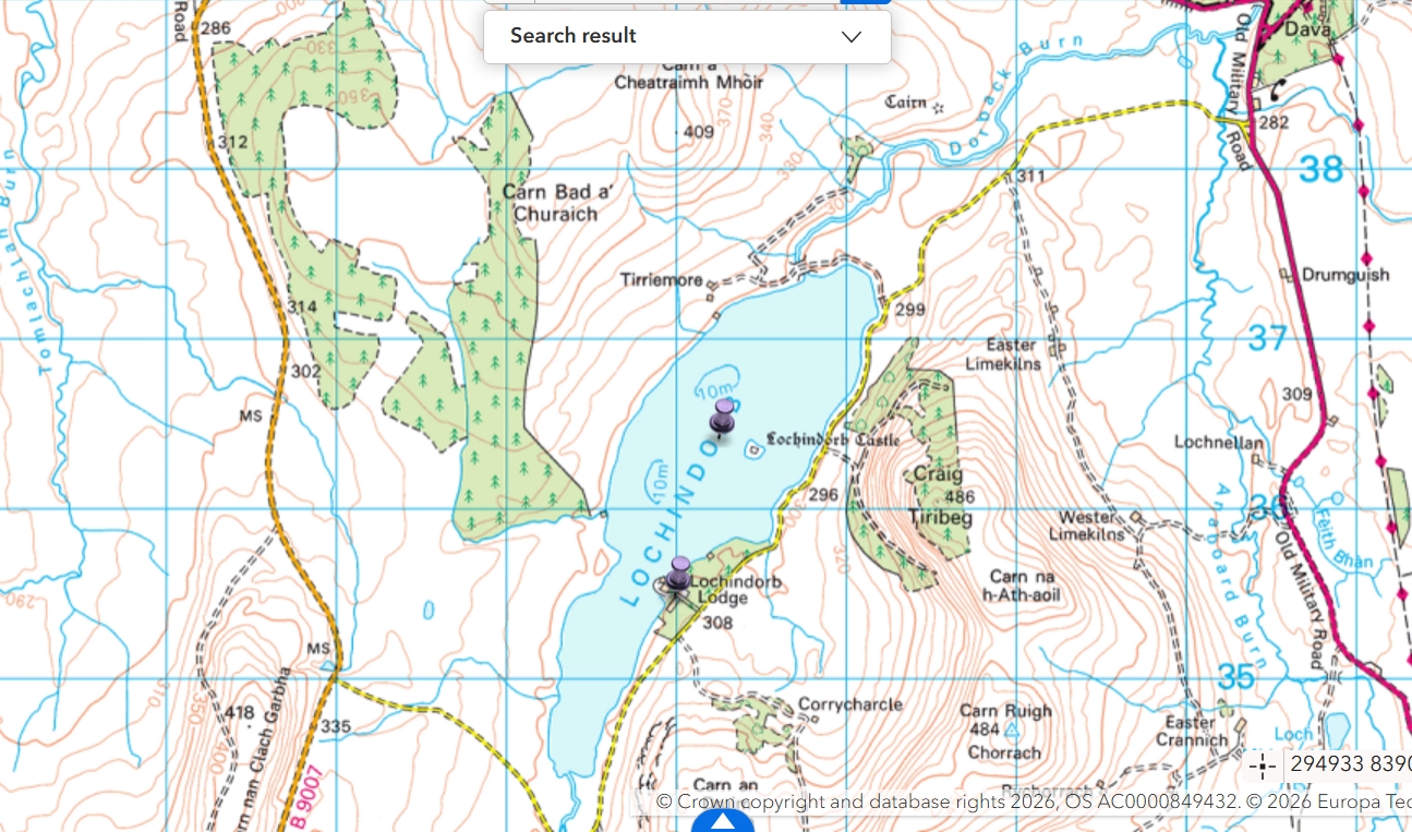 Map showing loch location
