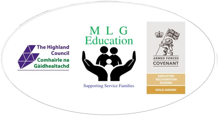 The logo for military liaison group, highland council and the armed forces covenant