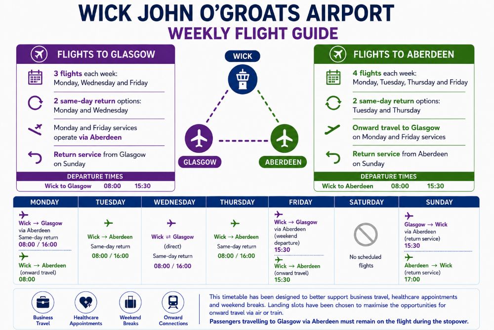 Graphic providing timetable information