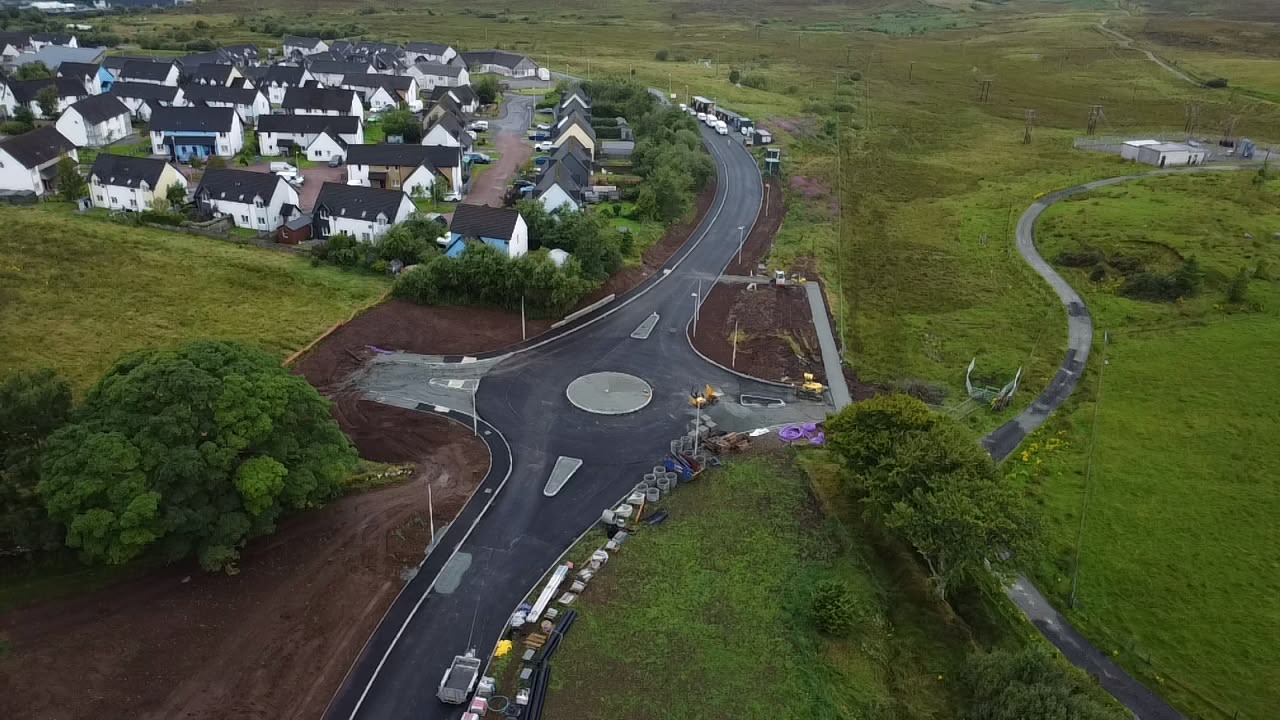Aerial view of the Portree link road