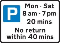 No return parking sign