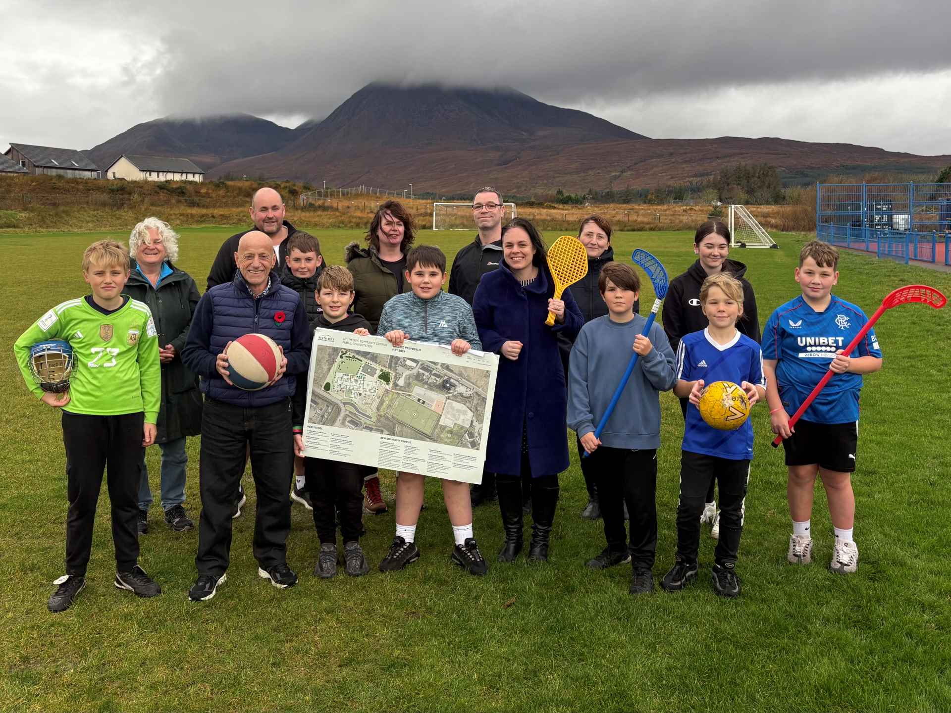 Cllr John Finlayson with Deputy First Minister Kate Forbes at the South Skye Community Campus